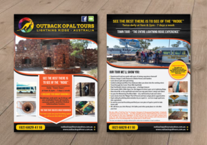Flyer Design by alex989 for OUTBACK OPAL TOURS | Design: #12979056