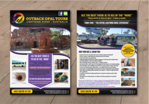 Flyer Design by alex989 for OUTBACK OPAL TOURS | Design: #13024943