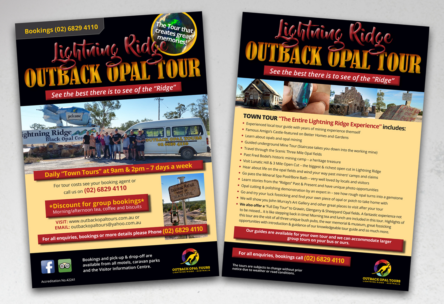Flyer Design by andrew3344 for OUTBACK OPAL TOURS | Design #12987936