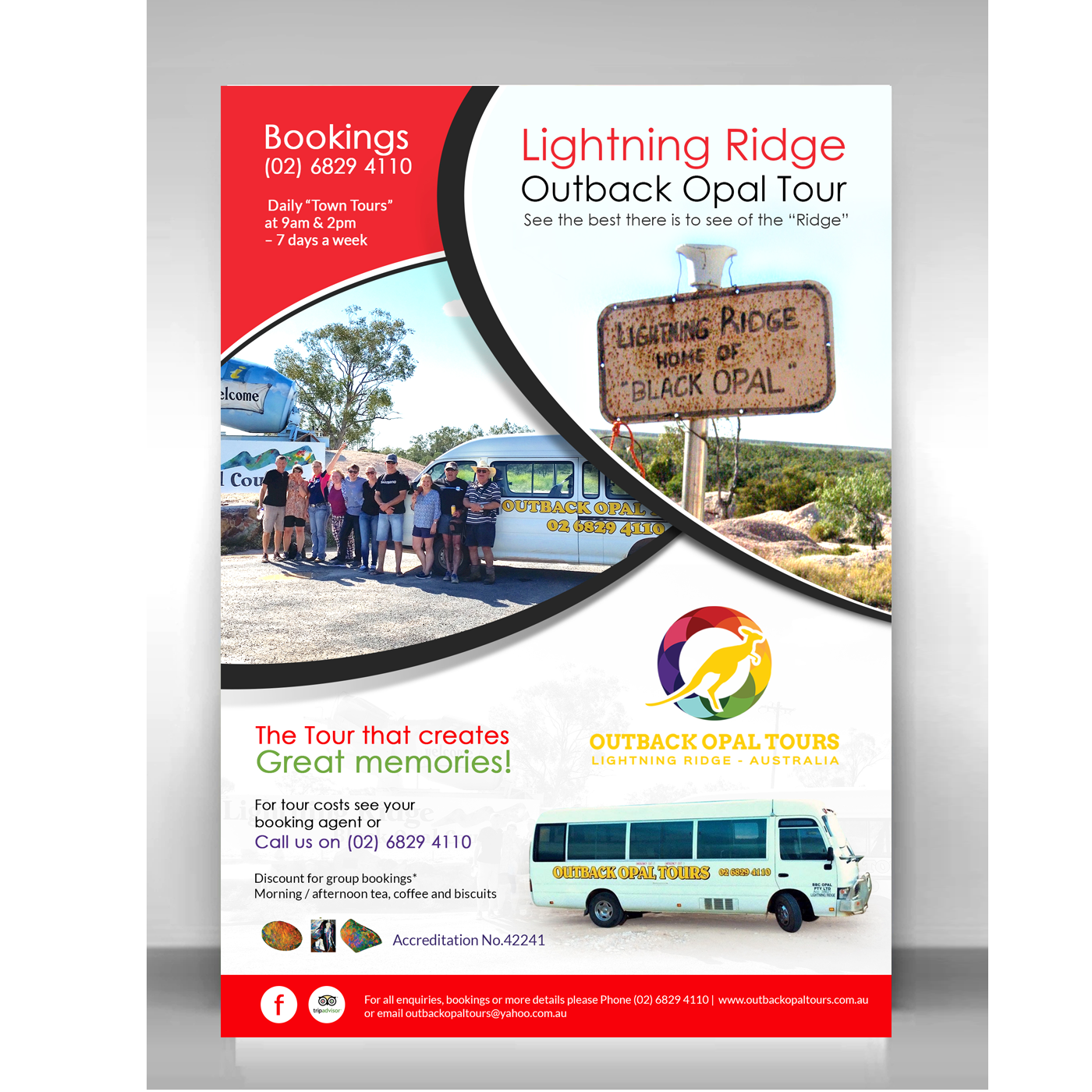 Flyer Design by debdesign for OUTBACK OPAL TOURS | Design #12997992