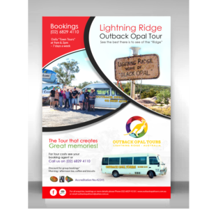 Flyer Design by debdesign for OUTBACK OPAL TOURS | Design: #12997992