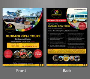 Flyer Design by ecorokerz for OUTBACK OPAL TOURS | Design: #13380089