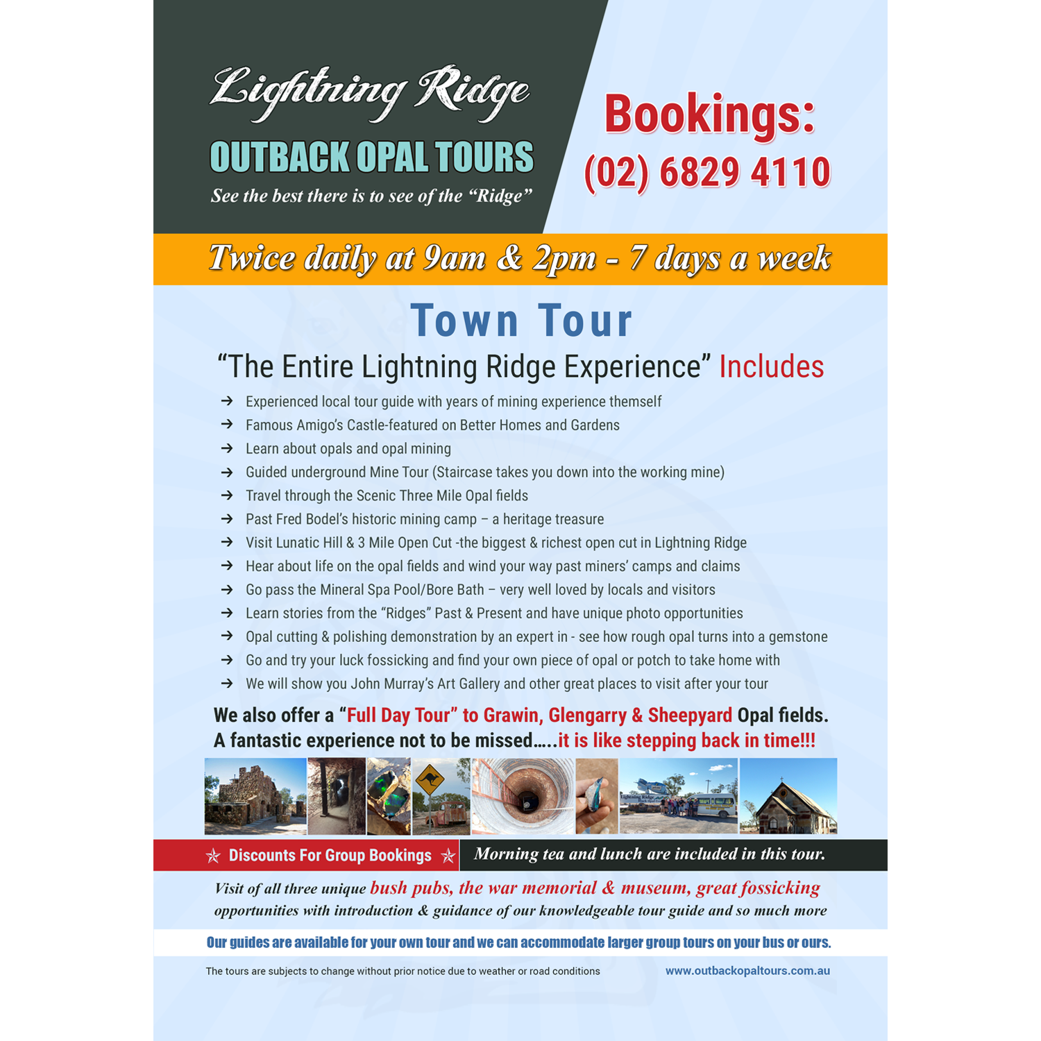 Flyer Design by SsanjeevT for OUTBACK OPAL TOURS | Design #13036807