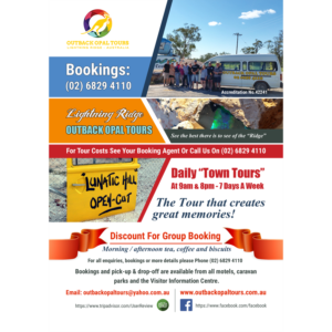 Flyer Design by SsanjeevT for OUTBACK OPAL TOURS | Design: #13036808