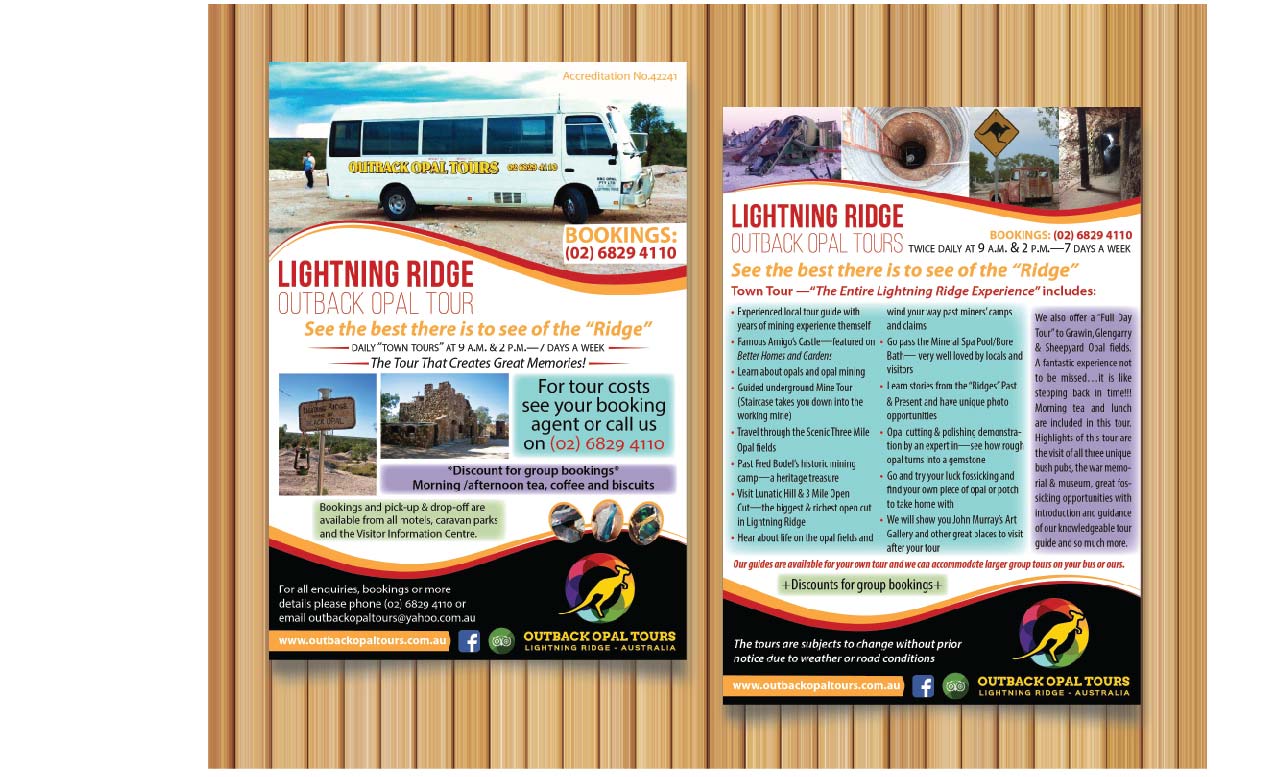 Flyer Design by shritaa1 for OUTBACK OPAL TOURS | Design #13054116