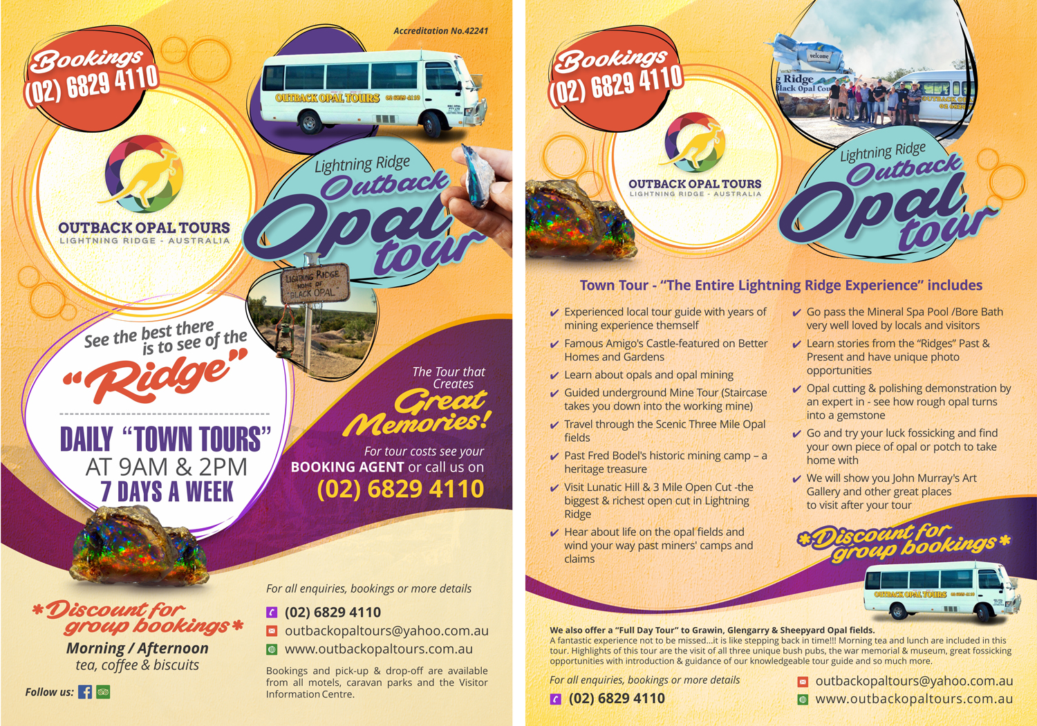 Flyer Design by Marketing Wings for OUTBACK OPAL TOURS | Design #13026080