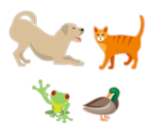 Cartoon cat, frog, dog and duck to suit existing veterinary logo | Diseño Con Ilustración por RoundYellow