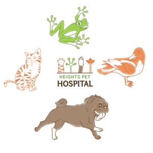Cartoon cat, frog, dog and duck to suit existing veterinary logo | Illustration-Design von icirotrisna
