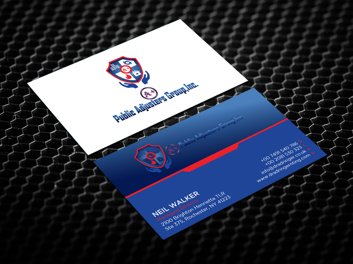 Business Card Design by Verified artistry for A+Publick Adjusters Group Inc  | Design #13014644