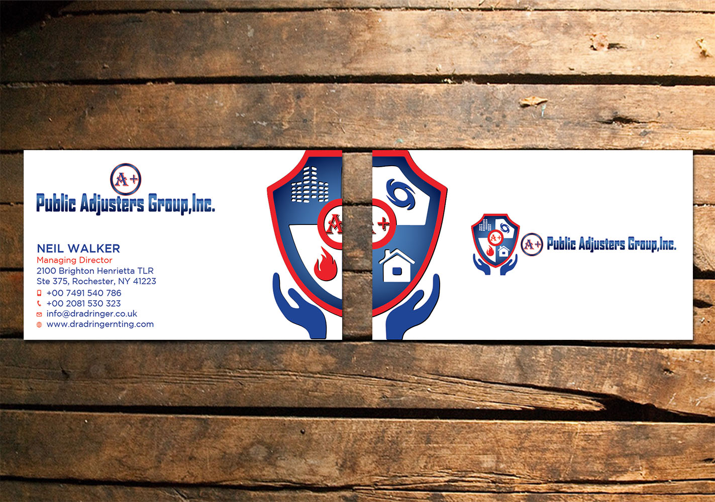 Business Card Design by Verified artistry for A+Publick Adjusters Group Inc  | Design #13014652