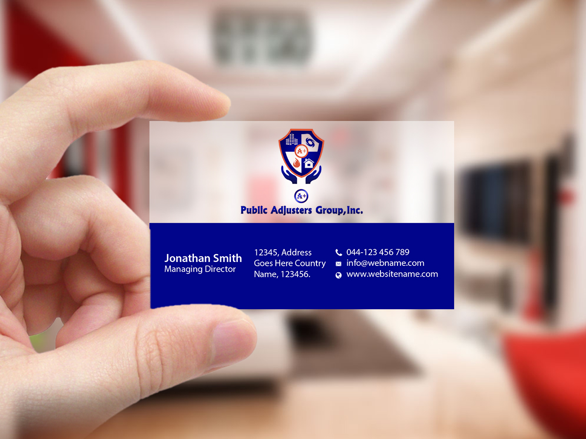 Business Card Design by Creations Box 2015 for A+Publick Adjusters Group Inc  | Design #13020400