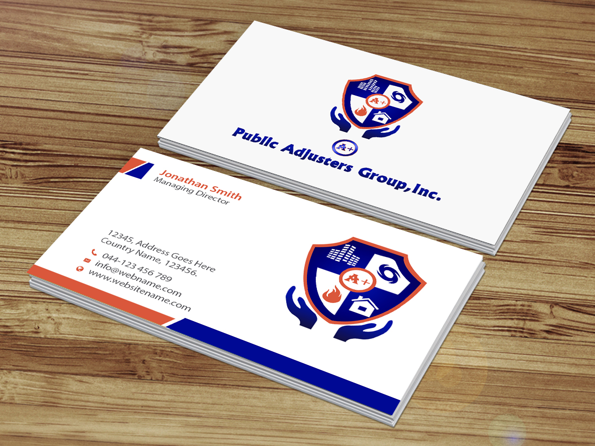 Business Card Design by Creations Box 2015 for A+Publick Adjusters Group Inc  | Design #13020405