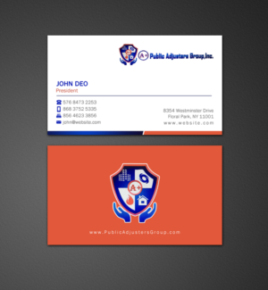 Business Card Design by Brand aid for A+Publick Adjusters Group Inc  | Design: #12968010