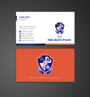 Business Card Design by Brand aid for A+Publick Adjusters Group Inc  | Design: #12968012