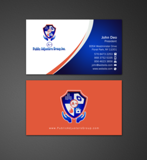 Business Card Design by Brand aid for A+Publick Adjusters Group Inc  | Design #12969069