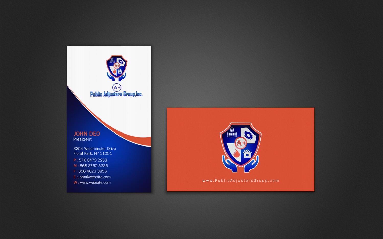 Business Card Design by Brand aid for A+Publick Adjusters Group Inc  | Design #12969617