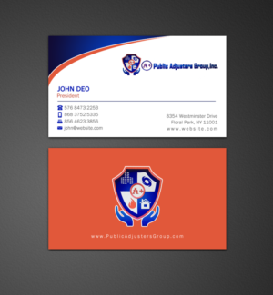 Business Card Design by Brand aid for A+Publick Adjusters Group Inc  | Design: #12969619