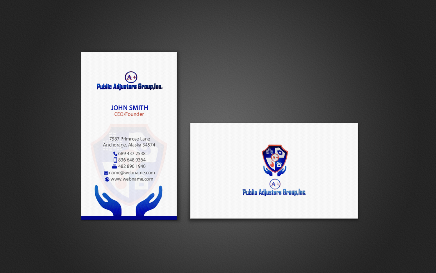 Diseño de Tarjeta de Presentación por chandrayaan.creative para A+Publick Adjusters Group Inc  | Diseño #12969822