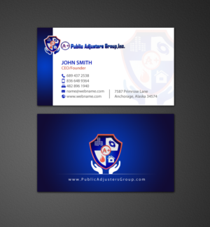 Business Card Design by chandrayaan.creative for A+Publick Adjusters Group Inc  | Design: #12969828