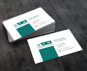 Simple Business Cards for Self-employed Coach | Business Card Design by AbyJohns
