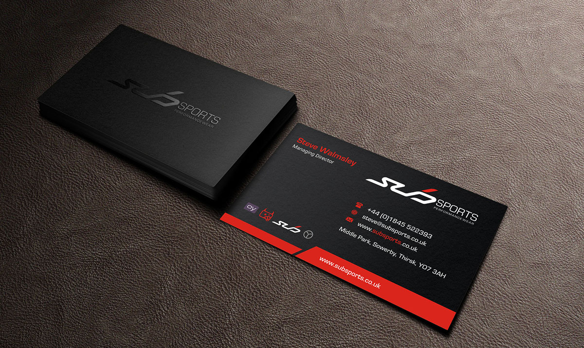 Diseño de Tarjeta de Presentación por INDIAN_Ashok para Sub Sports | Diseño #13017837