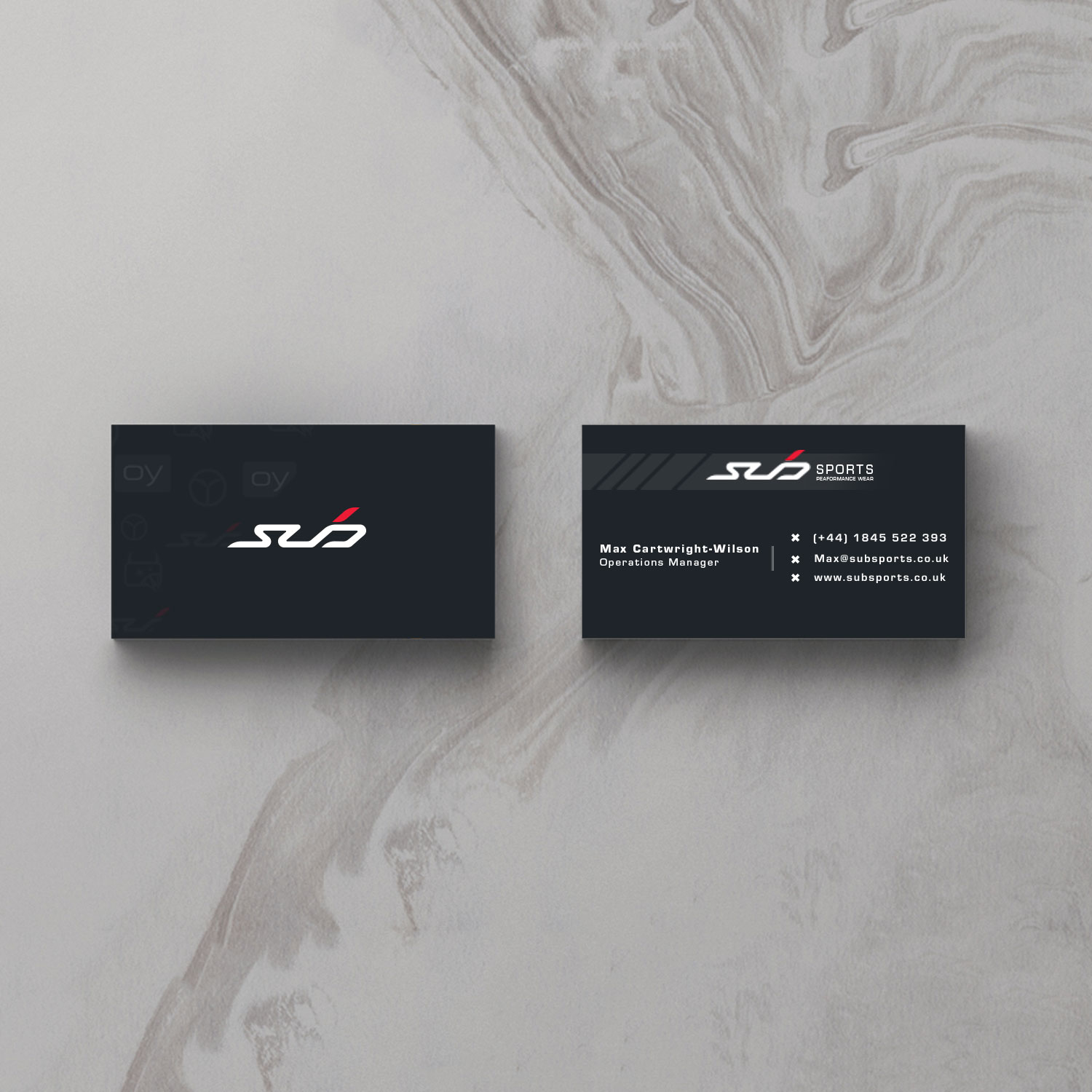 Business Card Design by Desmond_Phill for Sub Sports | Design #13090308