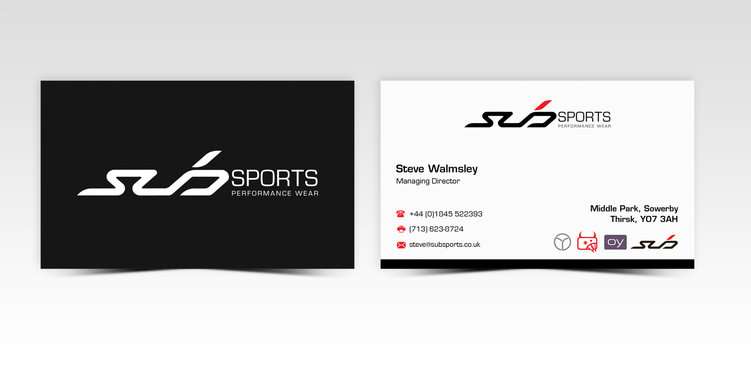Business Card Design by Pointless Pixels India for Sub Sports | Design #13023463