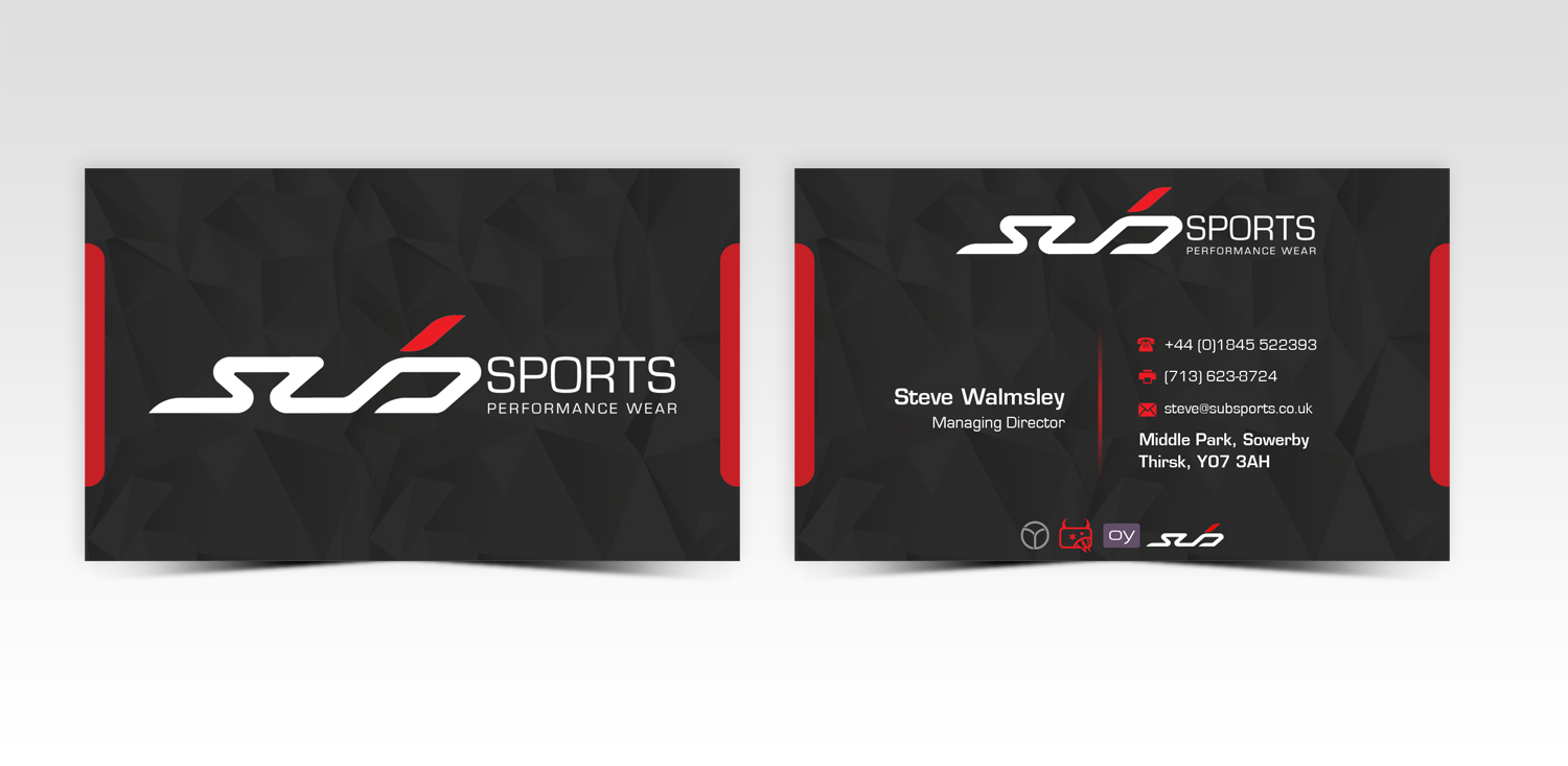 Business Card Design by Pointless Pixels India for Sub Sports | Design #13023546