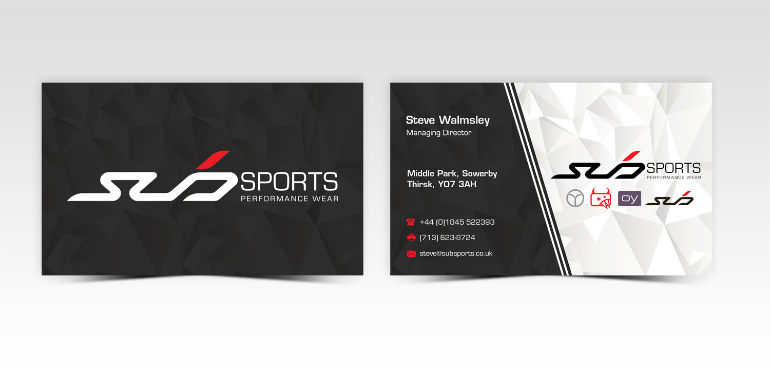 Business Card Design by Pointless Pixels India for Sub Sports | Design #13023653