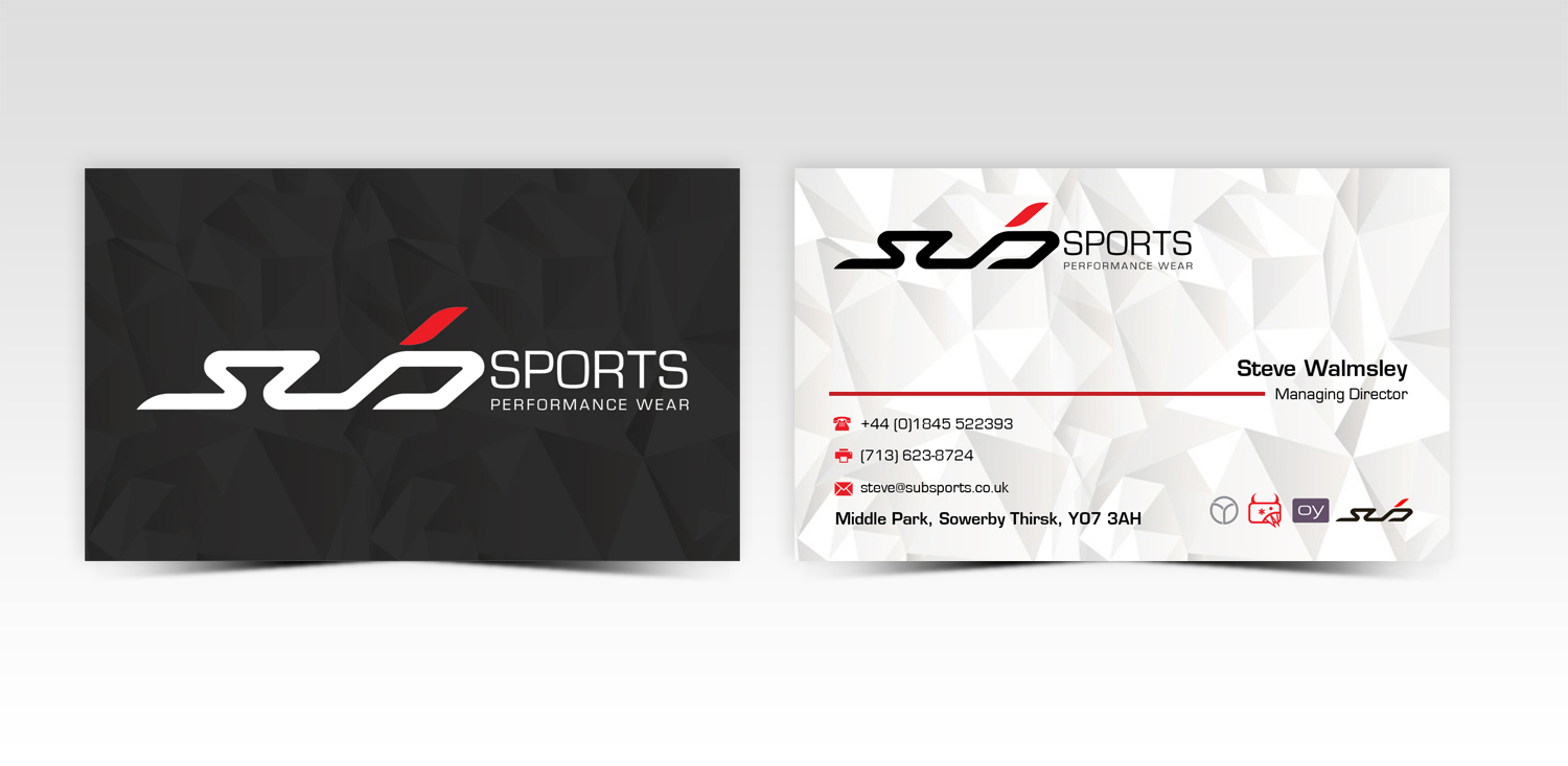 Diseño de Tarjeta de Presentación por Pointless Pixels India para Sub Sports | Diseño #13023654