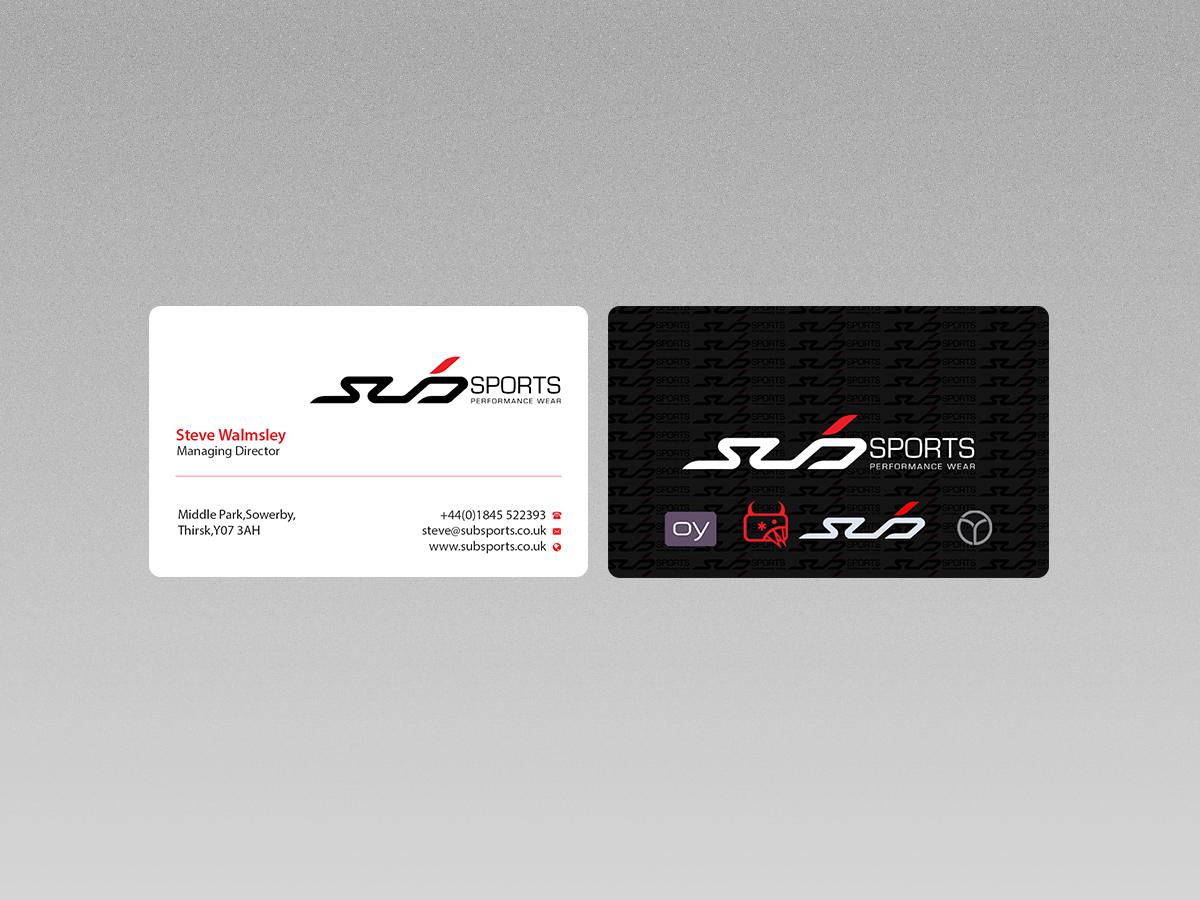 Business Card Design by Creations Box 2015 for Sub Sports | Design #13020348