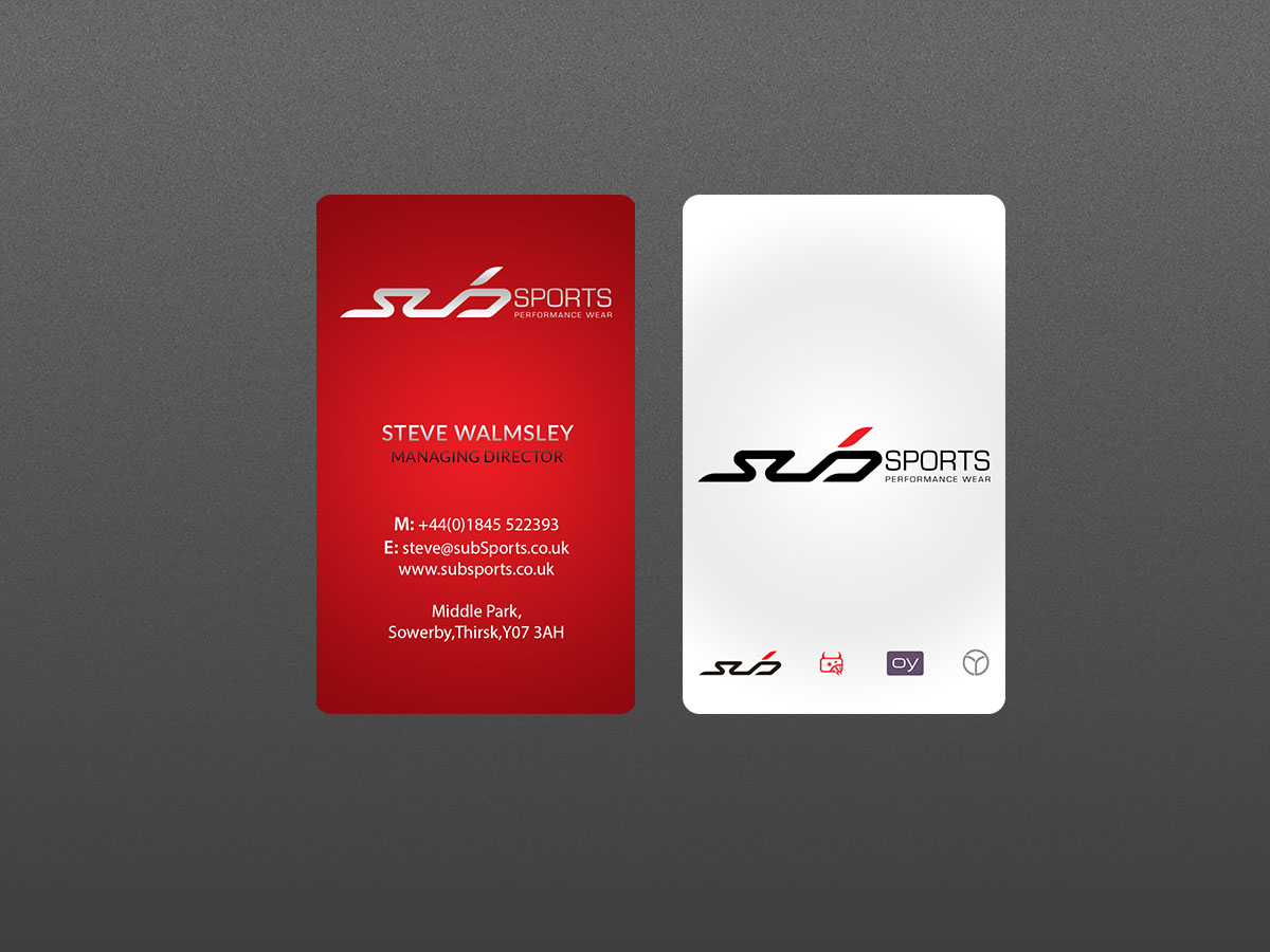 Business Card Design by Creations Box 2015 for Sub Sports | Design #13020352