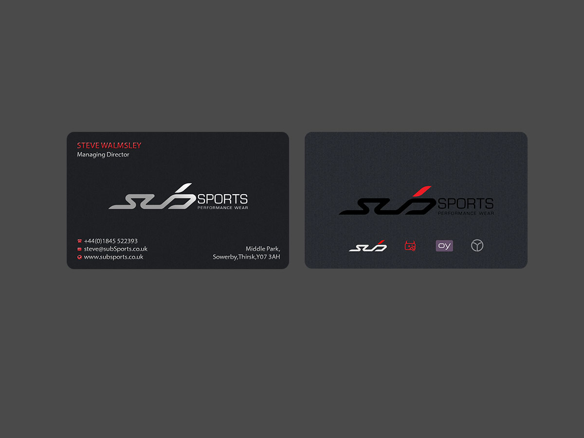 Business Card Design by Creations Box 2015 for Sub Sports | Design #13020353