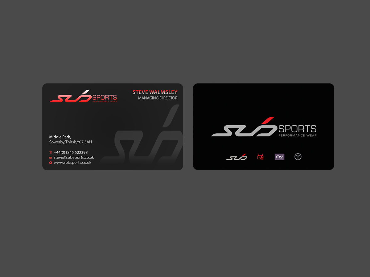 Diseño de Tarjeta de Presentación por Creations Box 2015 para Sub Sports | Diseño #13020354