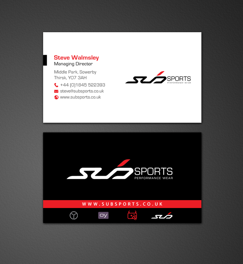 Business Card Design by chandrayaan.creative for Sub Sports | Design #13015823