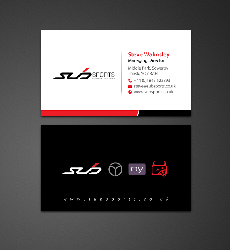 Business Card Design by chandrayaan.creative for Sub Sports | Design #13015824
