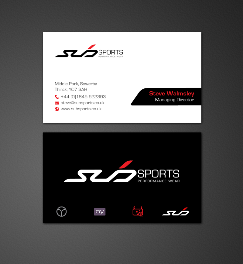 Business Card Design by chandrayaan.creative for Sub Sports | Design #13015825