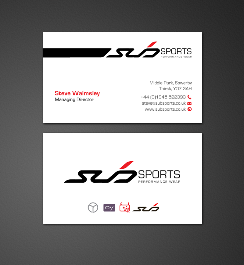 Business Card Design by chandrayaan.creative for Sub Sports | Design #13015859