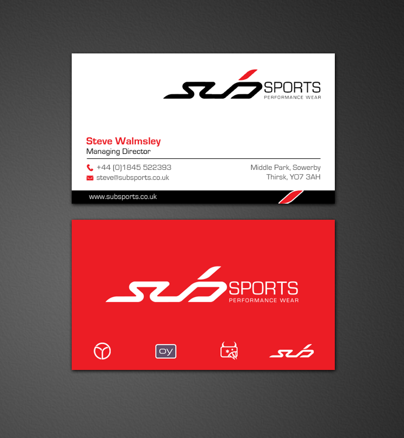 Business Card Design by chandrayaan.creative for Sub Sports | Design #13015860