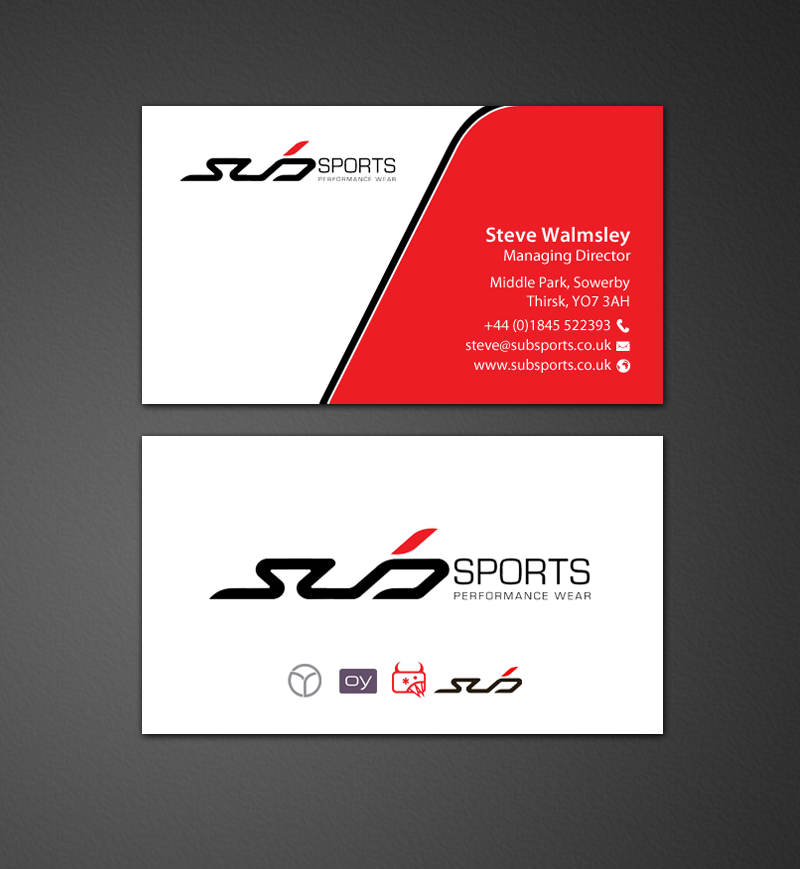 Business Card Design by chandrayaan.creative for Sub Sports | Design #13015866