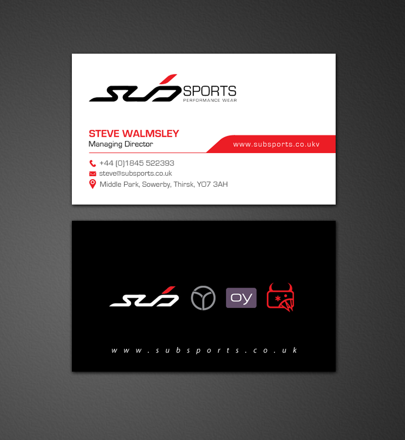 Business Card Design by chandrayaan.creative for Sub Sports | Design #13018093
