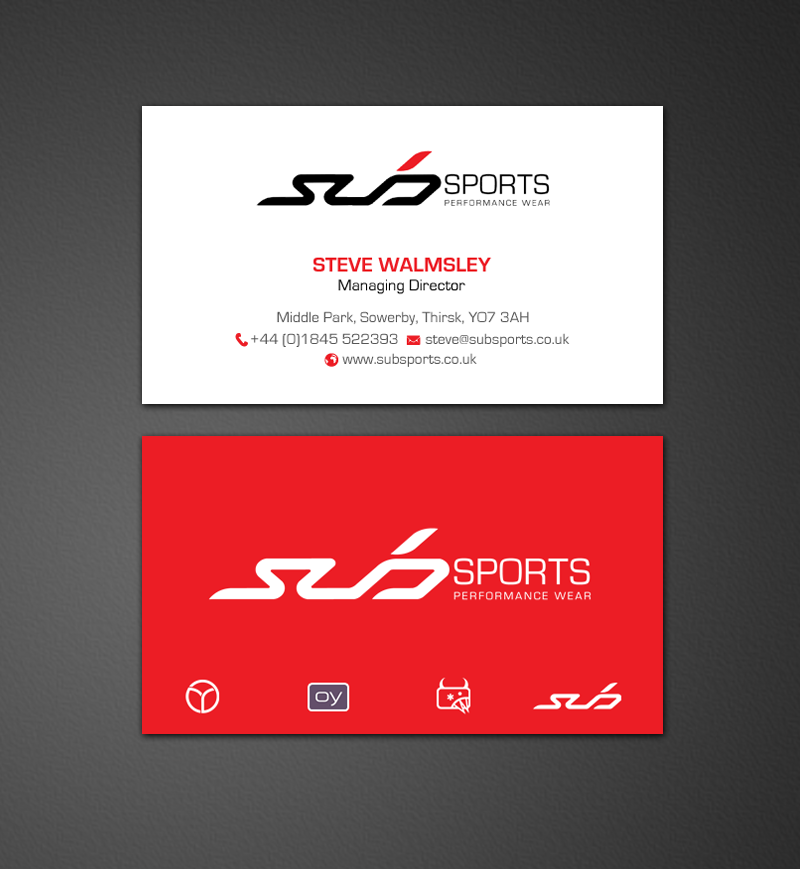 Diseño de Tarjeta de Presentación por chandrayaan.creative para Sub Sports | Diseño #13018095