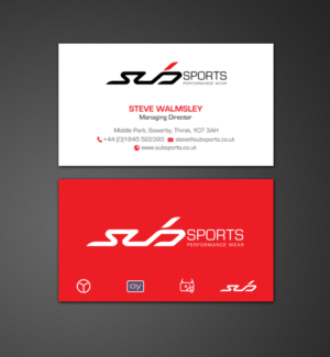 Diseño de Tarjeta de Presentación por chandrayaan.creative para Sub Sports | Diseño: #13018095