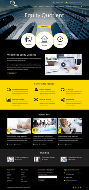 Wordpress Design by pb for E.Q.= Equity Quotient | Design: #12971530