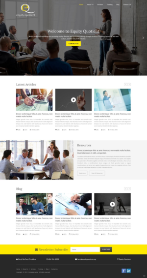 Wordpress Design by pb for E.Q.= Equity Quotient | Design: #12971531