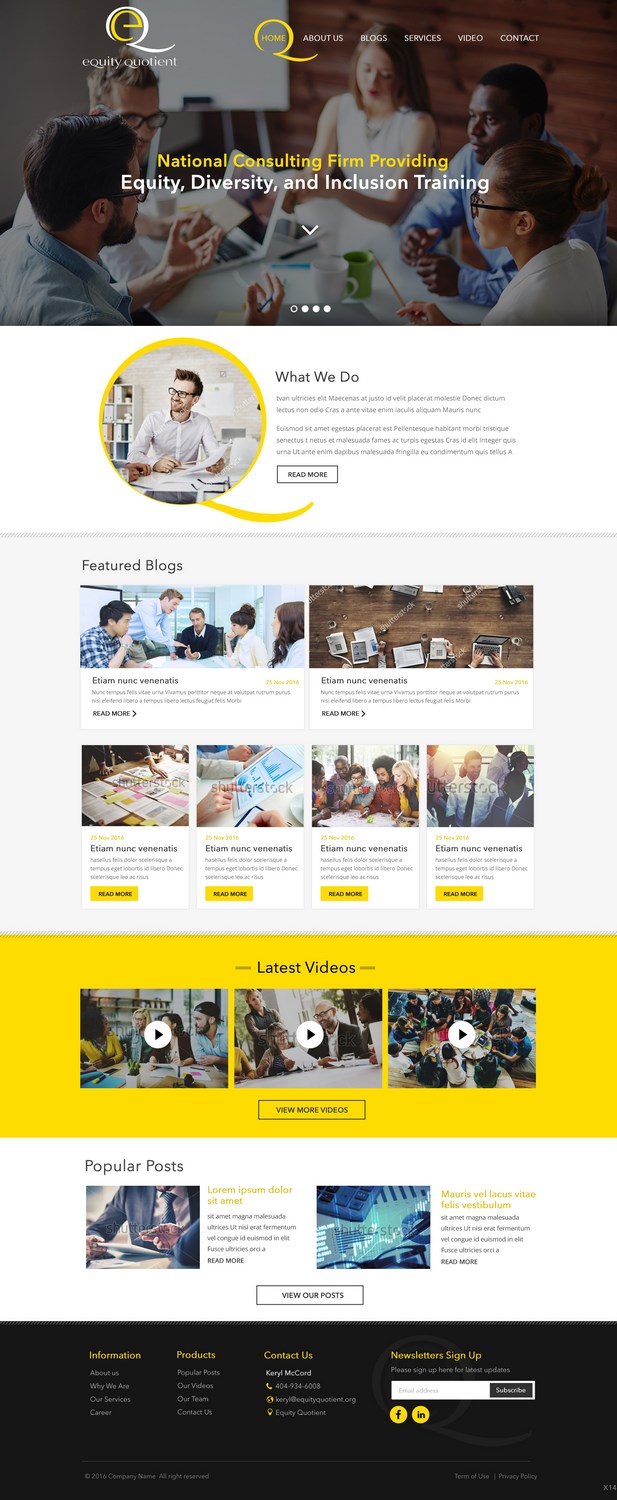 Wordpress Design by pb for E.Q.= Equity Quotient | Design #12971532