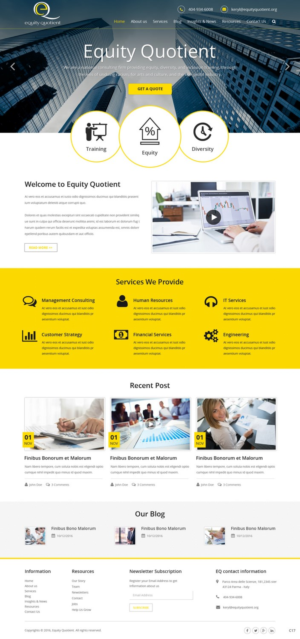 Wordpress Design by pb for E.Q.= Equity Quotient | Design: #12971533