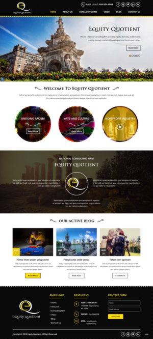 Wordpress Design by pb for E.Q.= Equity Quotient | Design: #12971539