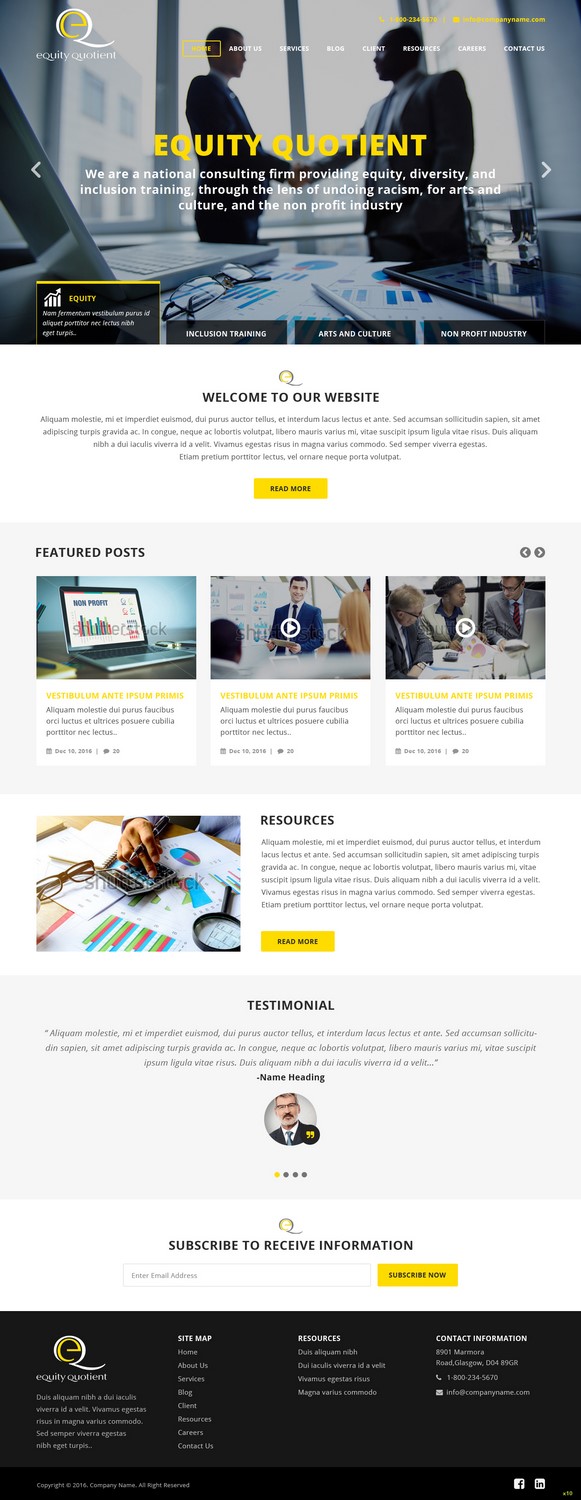 Wordpress Design by pb for E.Q.= Equity Quotient | Design #12976410