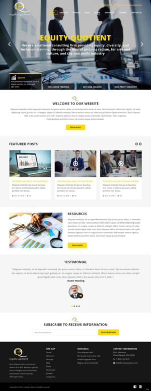 Wordpress Design by pb for E.Q.= Equity Quotient | Design: #12976410